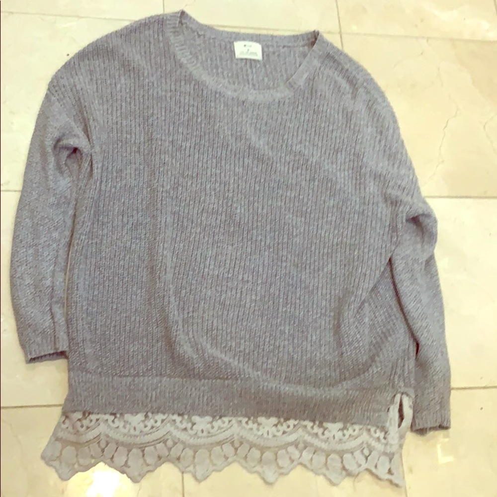 Urban Outfitters Grey Lace Sweater